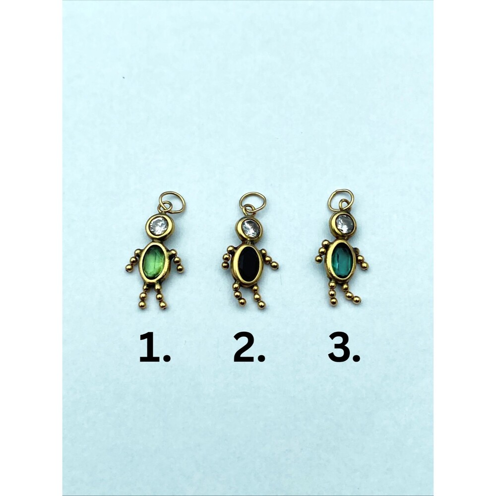 14k Yellow Gold Birthstone Baby Boy Charm Pendant Jan Aug Dec 0.5g Each
